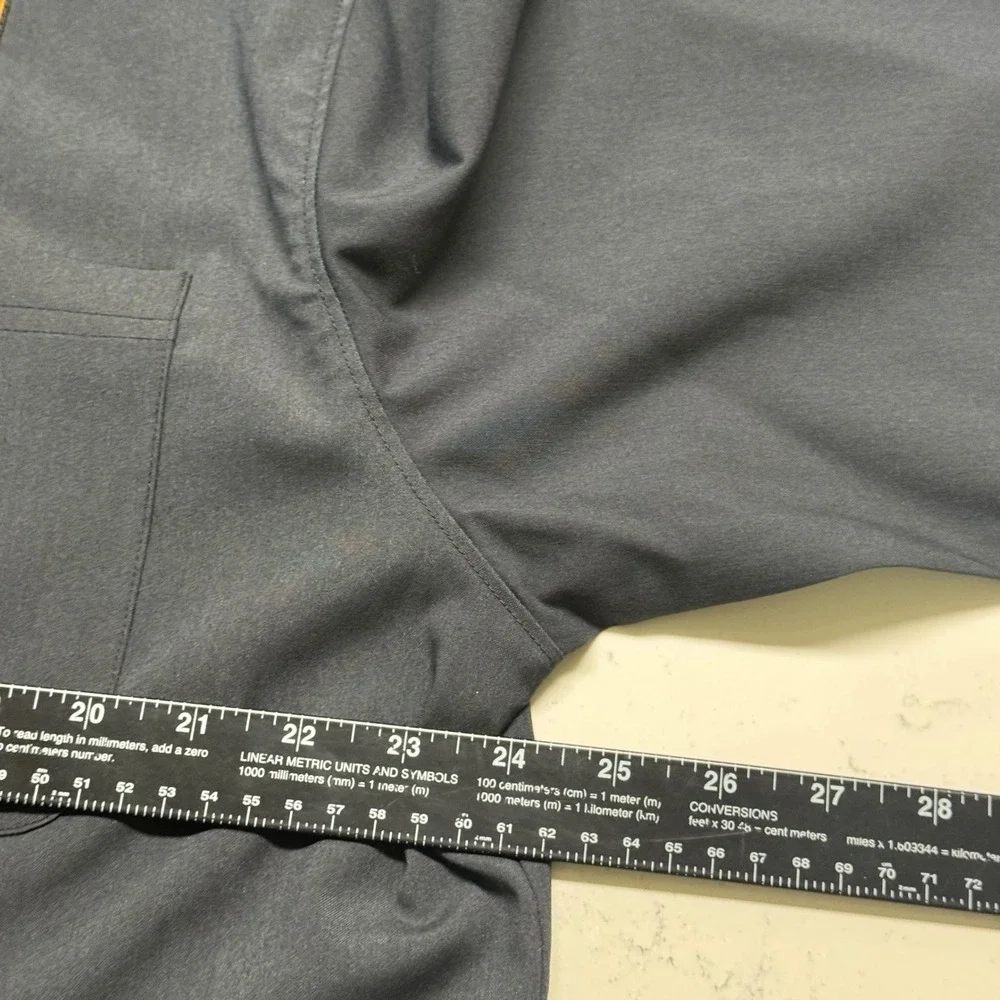 Vtg‎ Jordan Button Up Shirt Mens XLT Grey Two 3 Vertical Stripe Short Sleeve